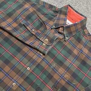 Cinch Plaid Button Down‎ Western Shirt Men's Small Brown Green Red Cotton